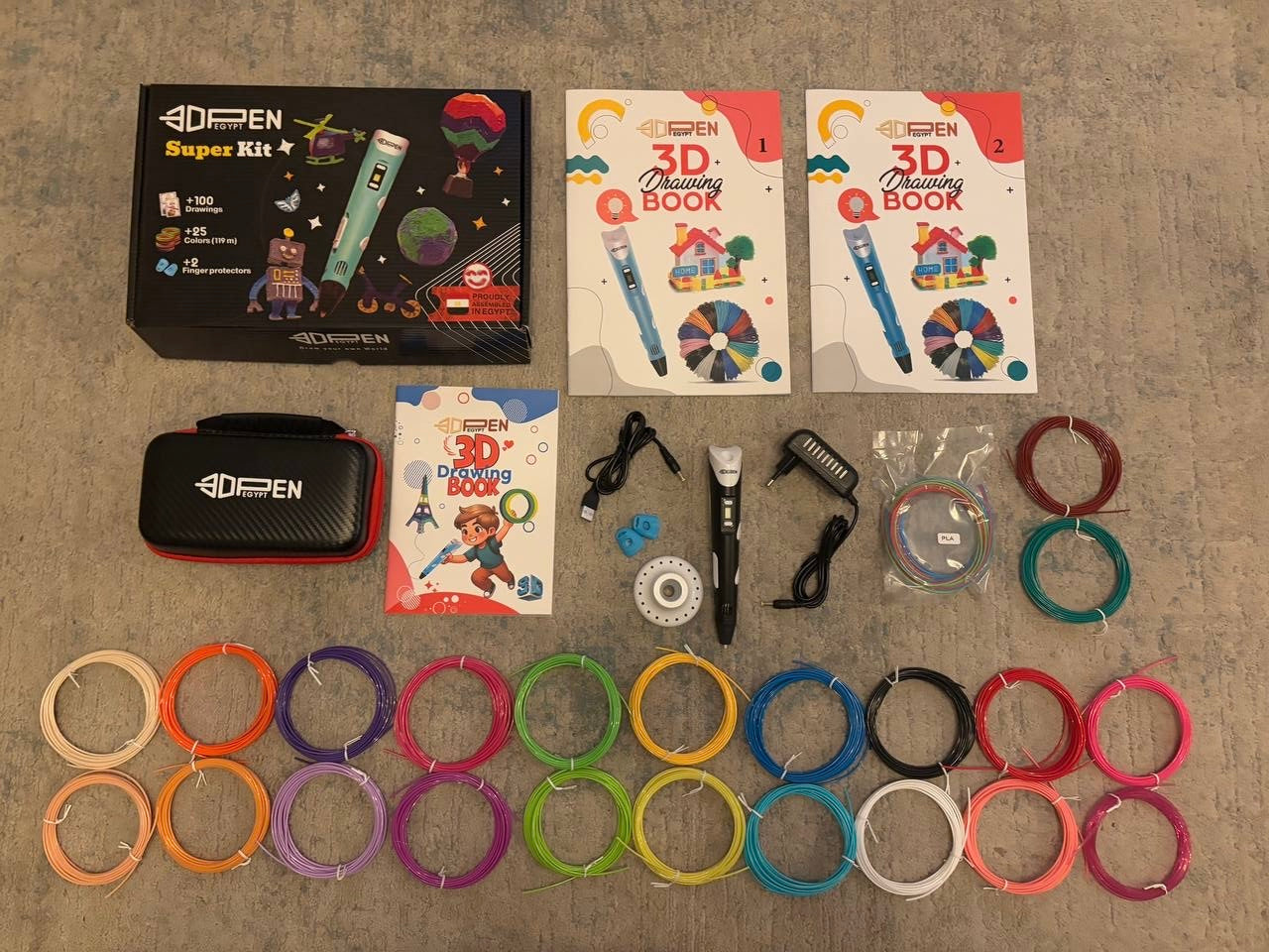 3D Pen Super Kit _ مجموعة القلم ثلاثي الأبعاد الاحترافية
