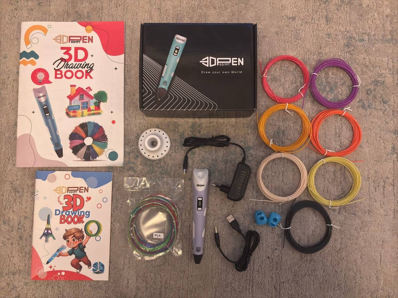 3D Pen Black Friday Kit  _   عرض البلاك فرايداي (قلم + 10 الوان+كتابين)